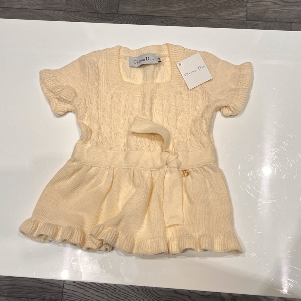Christian Dior ivory wool tunic dress